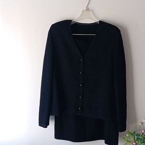 St John by Marie Gray  2 piece black knit skirt set size 14